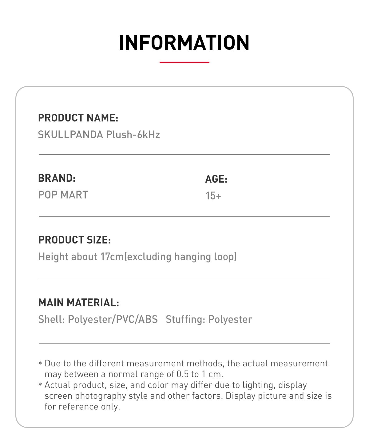 SKULLPANDA Plush-6kHz - POP MART Official