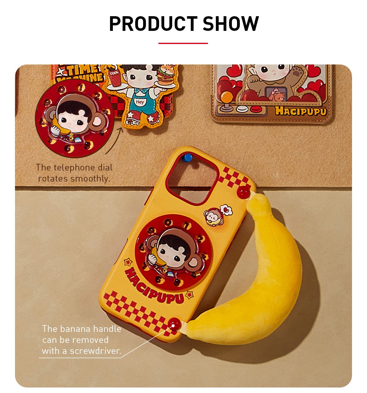 POP MART HACIPUPU バナナハンドル iphone ケース HACIPUPU Rolling Time Machine Series-Phone Case for iPhone | POP