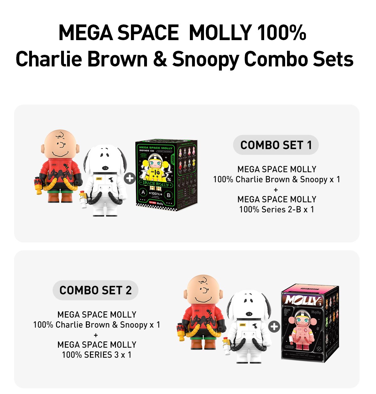 MEGA SPACE MOLLY 100% Charlie Brown & Snoopy - POP MART Official