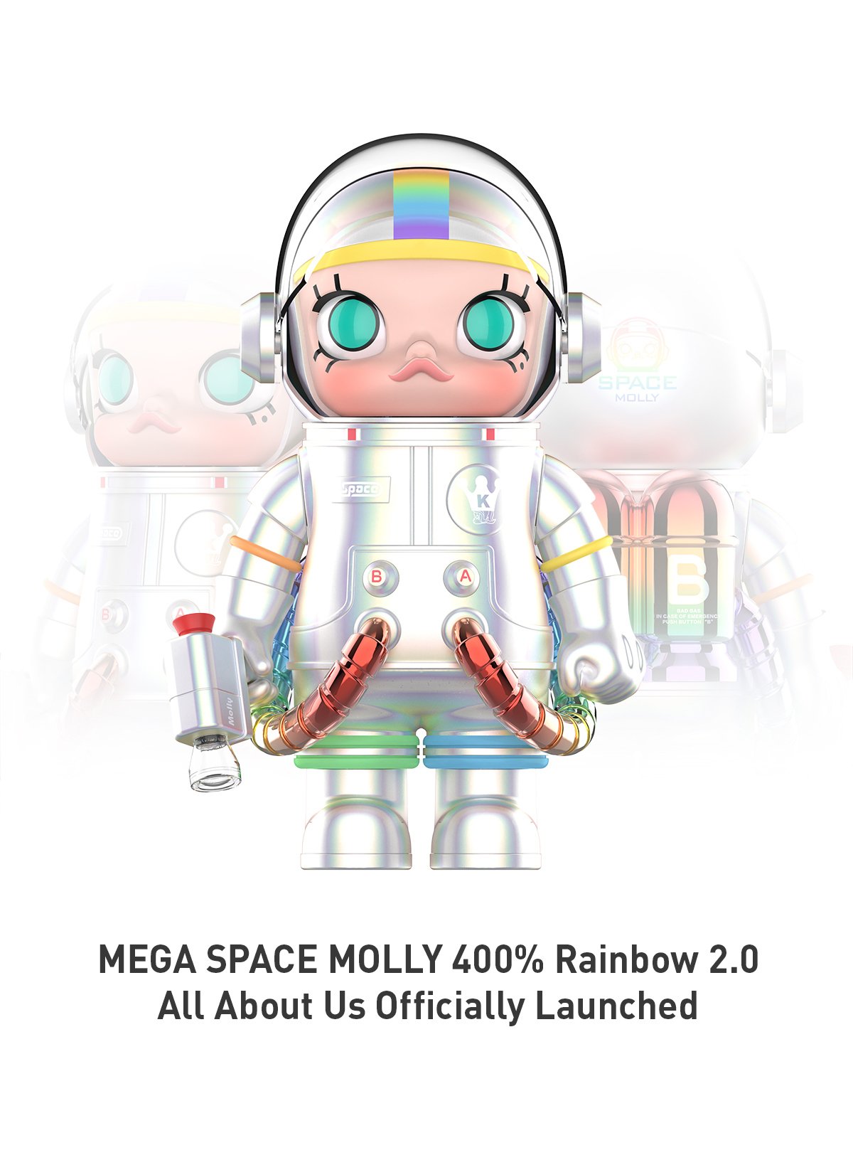 MEGA SPACE MOLLY 400% Rainbow 2.0 - POP MART Official