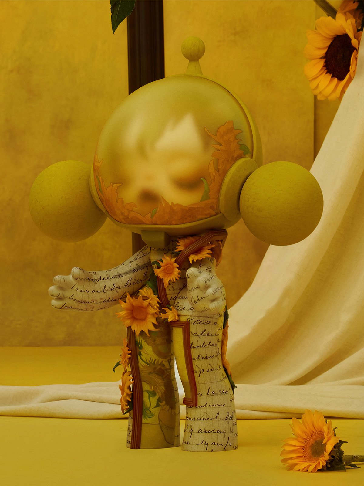MEGA α SKULLPANDA 400% Van Gogh Museum Sunflowers - POP MART Official
