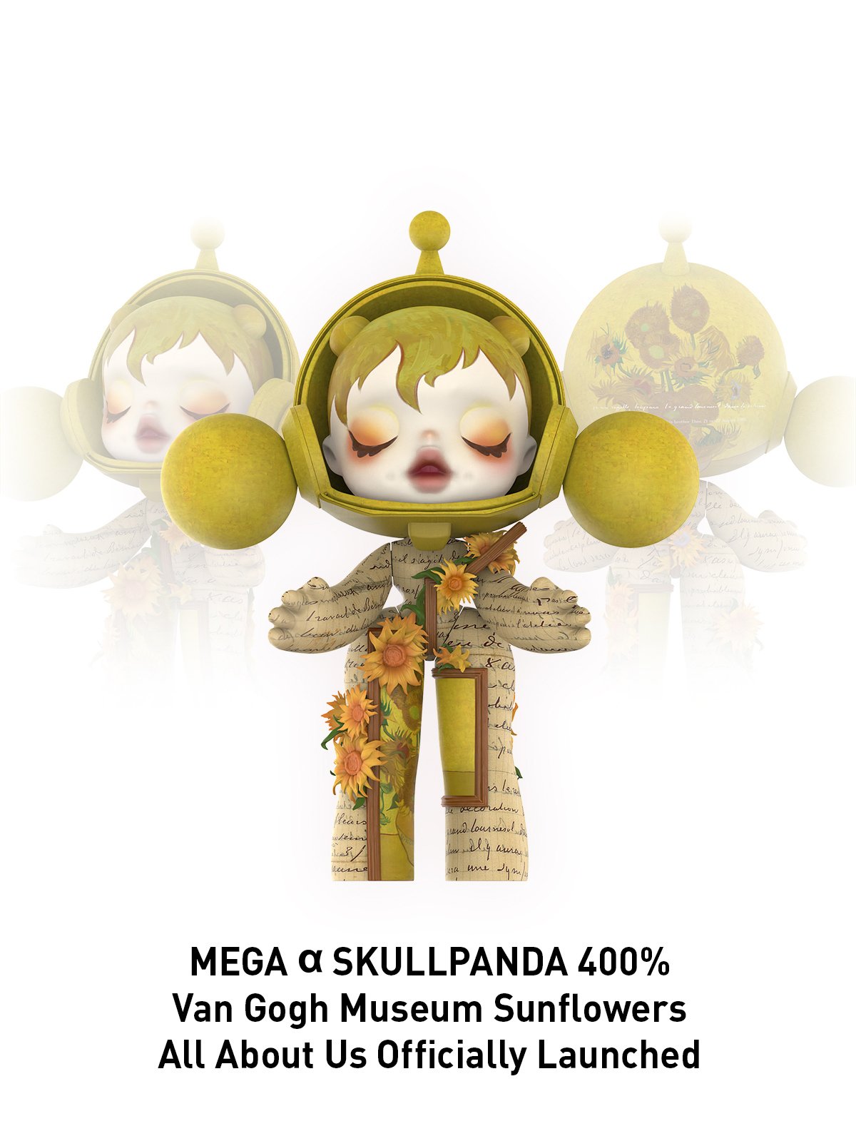 MEGA α SKULLPANDA 400% Van Gogh Museum Sunflowers - POP MART Official