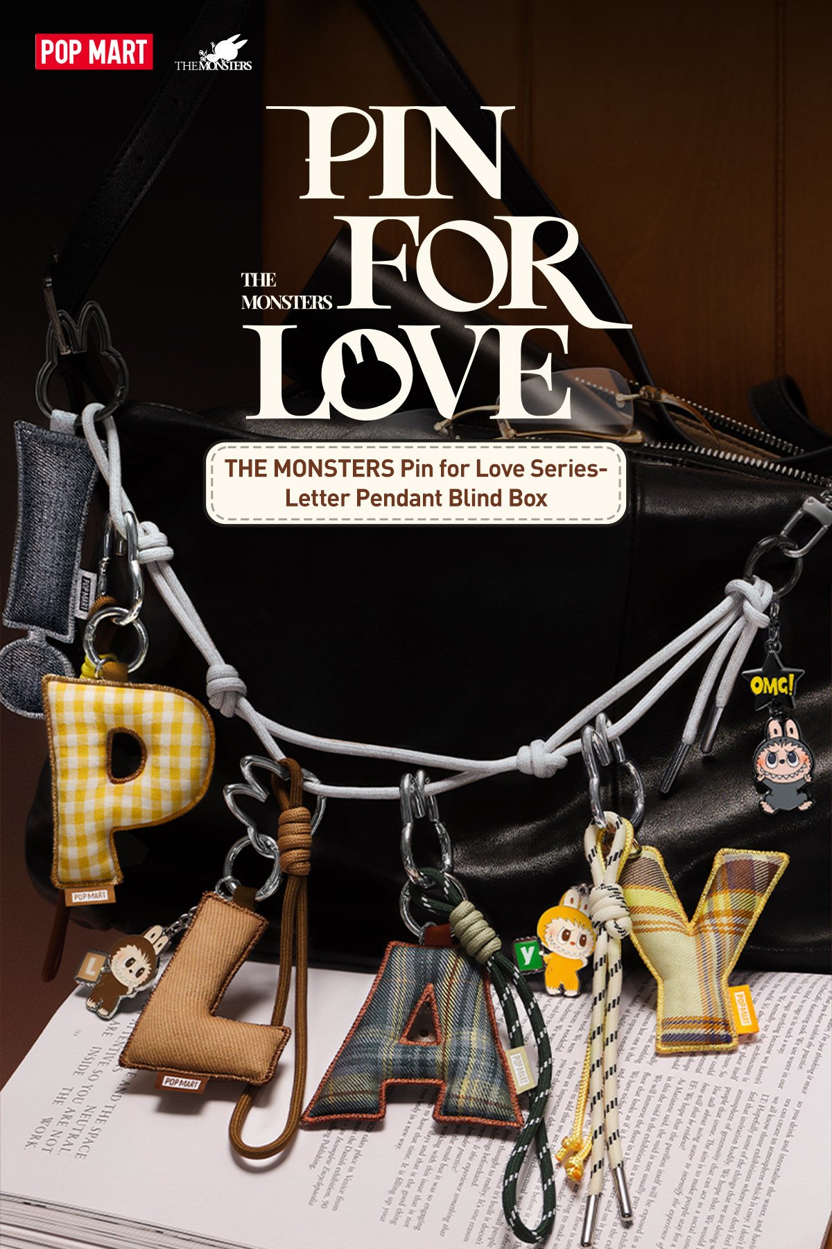 THE MONSTERS PIN FOR LOVE SERIES-Letter Pendant Blind Box (N-Z