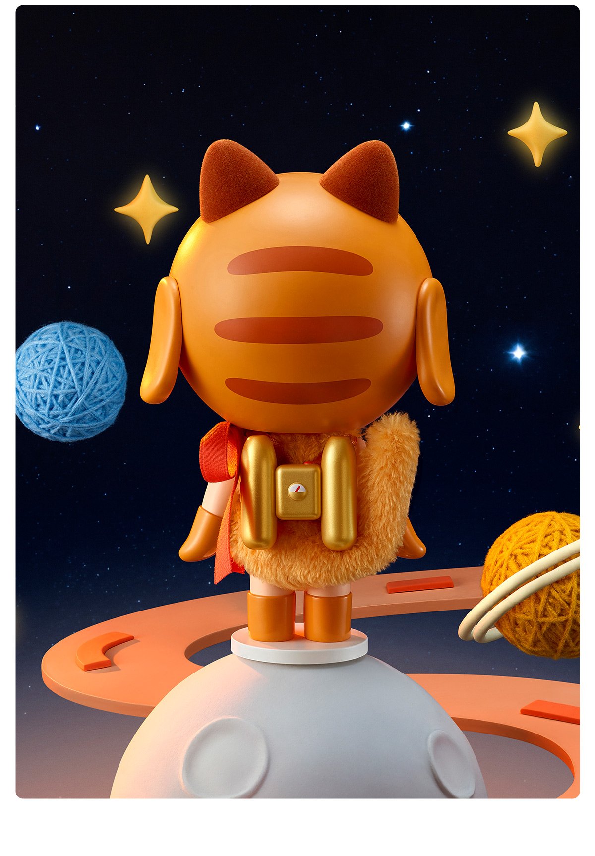 Crybaby Space Cat Figurine-Orange - POP MART Official
