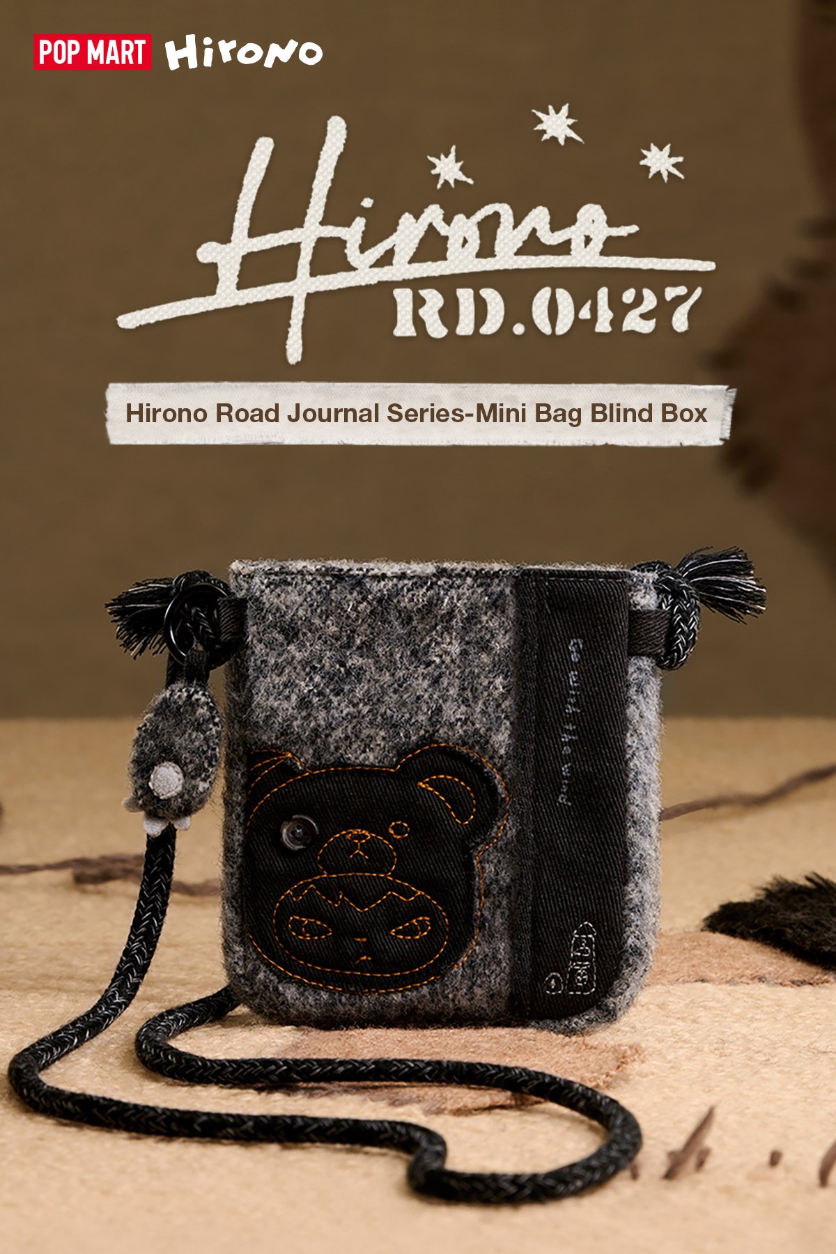 POP MART HIRONO北京限定PEKING 0427 フリンジ帆布ポーチ Hirono Road Journal Series-Mini Bag Blind Box - POP MART Official