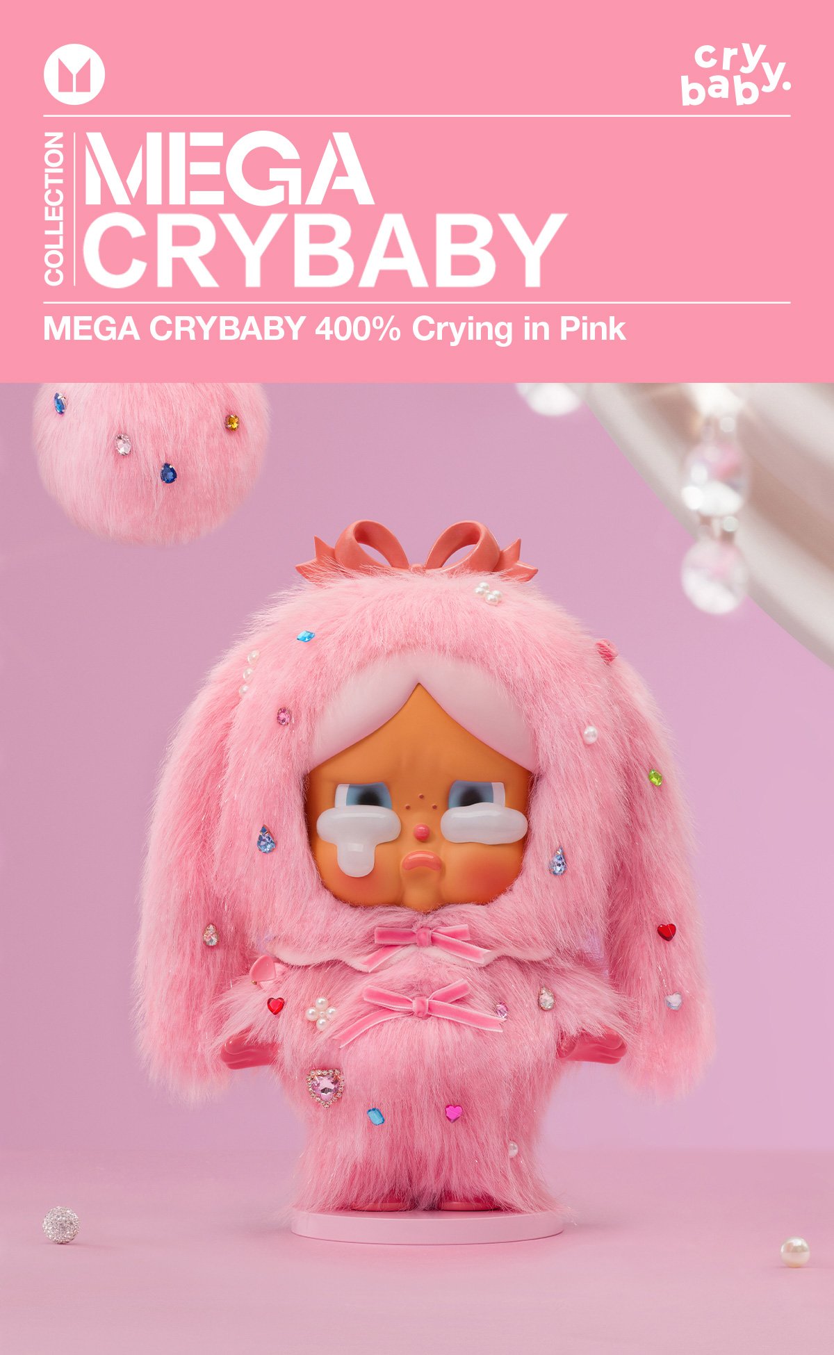 MEGA CRYBABY 400% Crying in Pink - POP MART Official