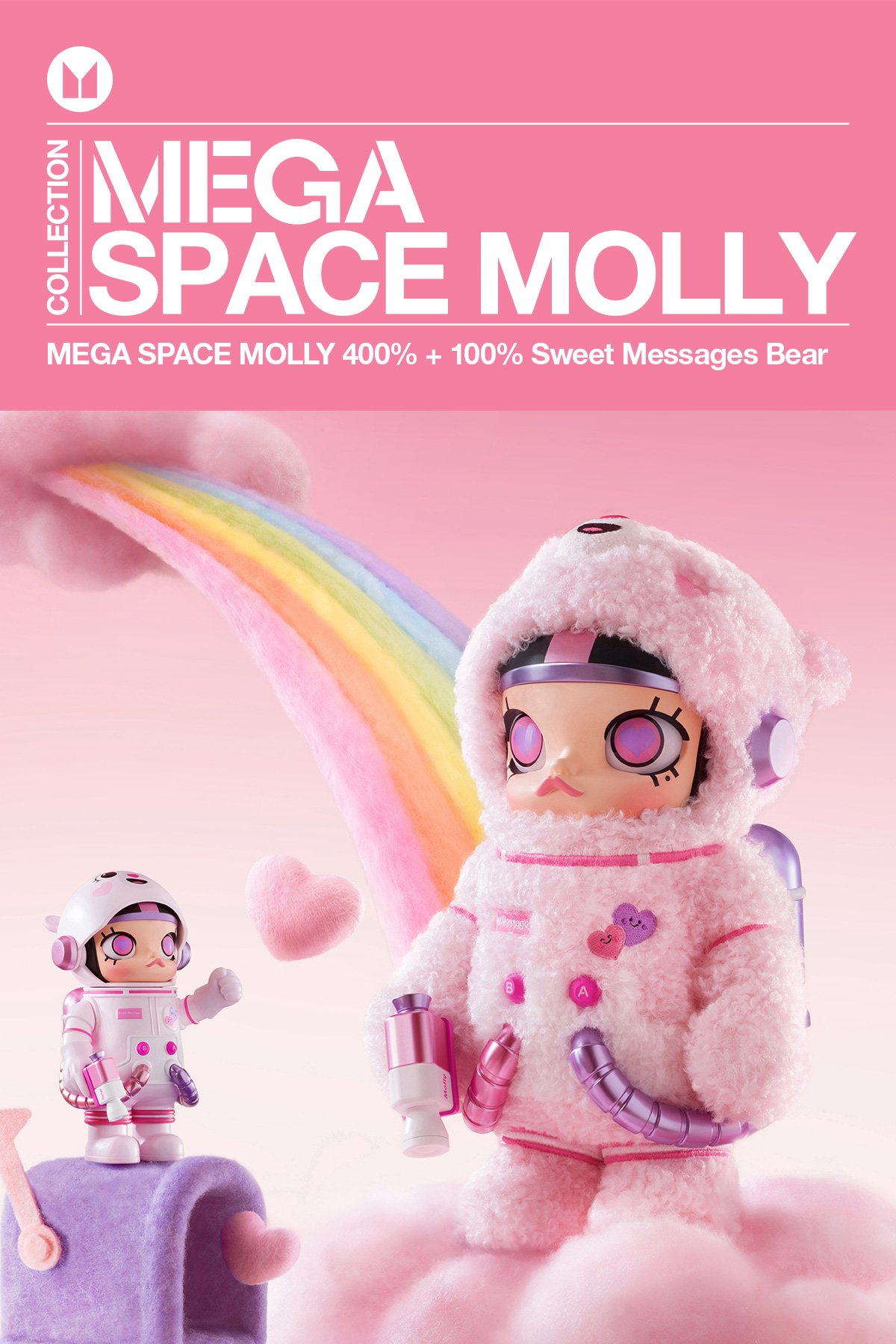MEGA SPACE MOLLY 400%+100% Sweet Messages Bear | POP MART Official