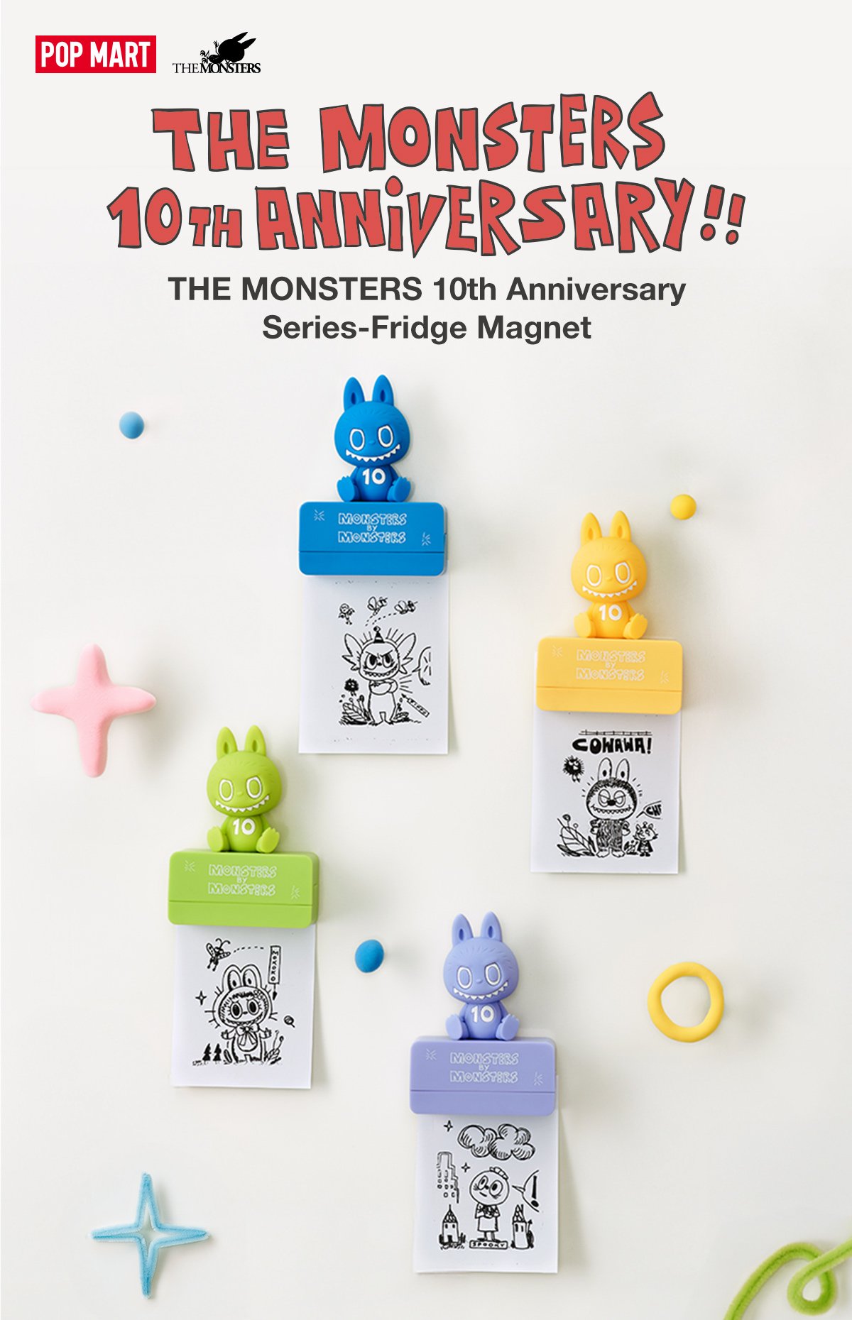 THE MONSTERS 10th Anniversary Series Fridge Magnet - POP MART Official