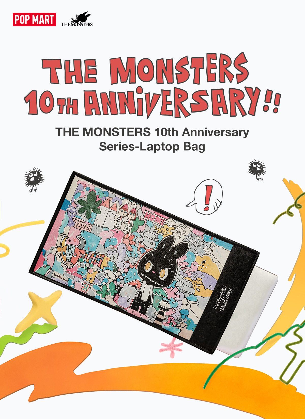 ラブブ　10thケースヒット　THE MONSTERS ANNIVERSARY THE MONSTERS 10th Anniversary Series Laptop Bag - POP MART Official