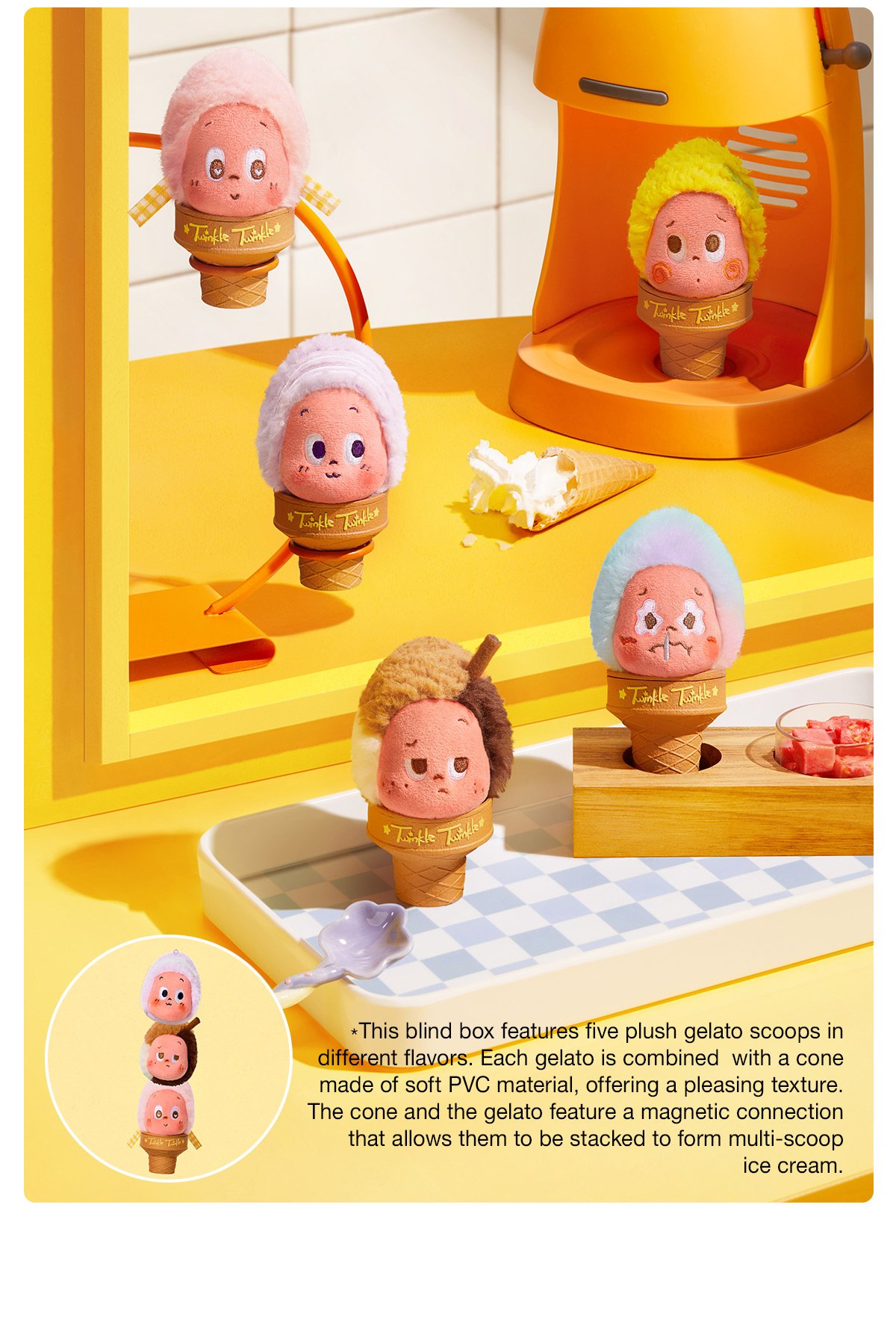 Twinkle Twinkle MOON GELATO Series-Ice Cream Plush Pendant Blind