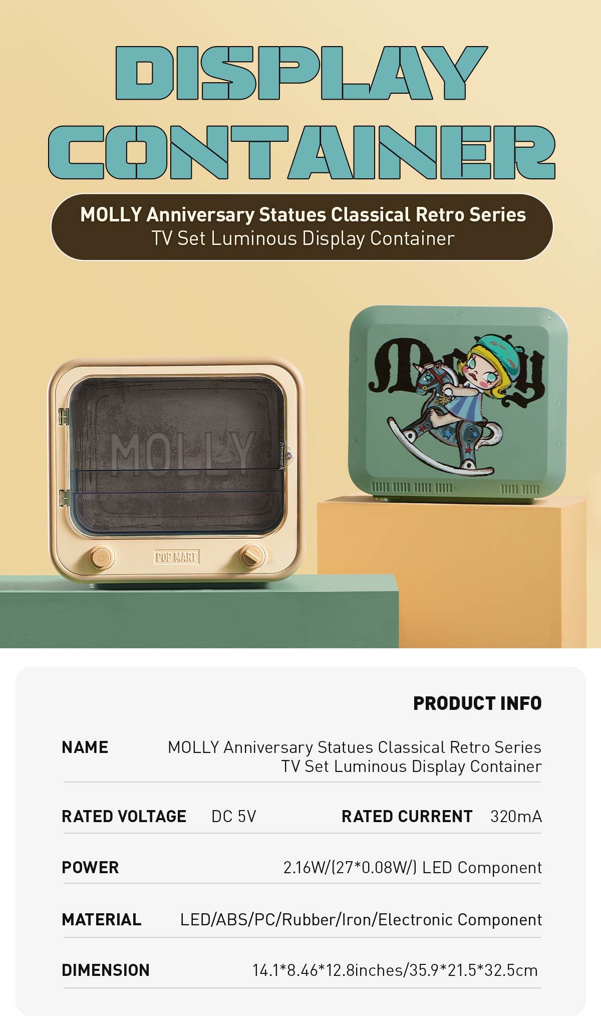 MOLLY Anniversary Statues Classical Retro Series-TV Set Luminous