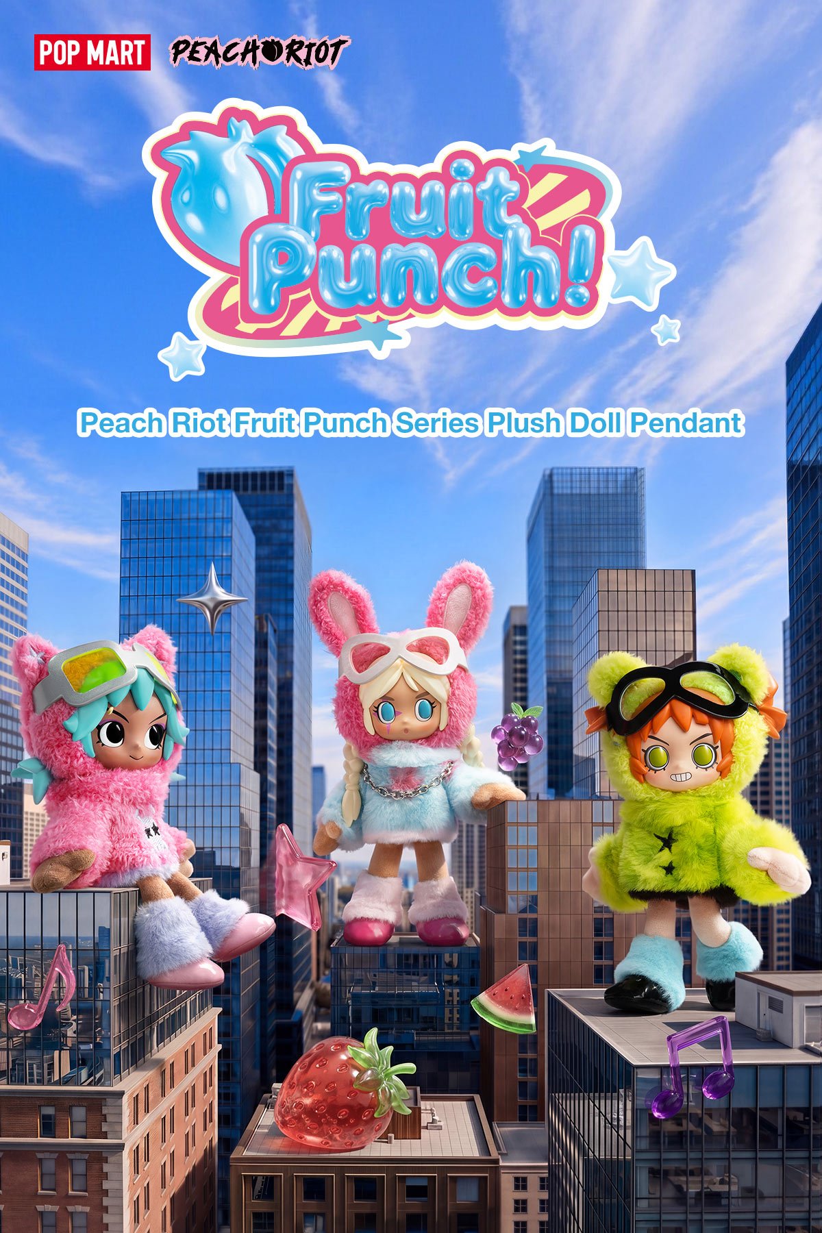 Peach Riot Fruit Punch Series Plush Doll Pendant | POP MART Official