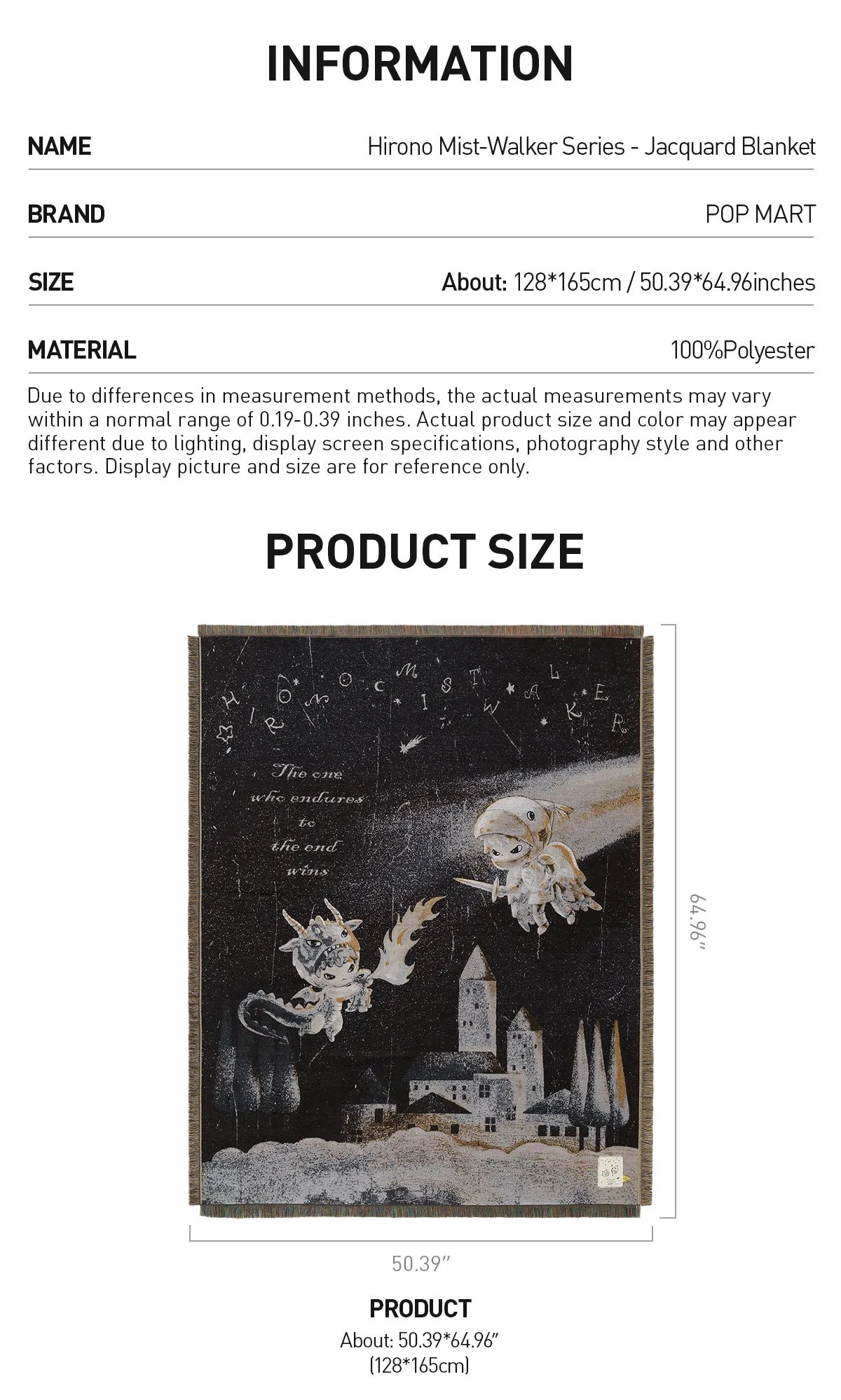 Hirono Mist-Walker Series - Jacquard Blanket | POP MART Official