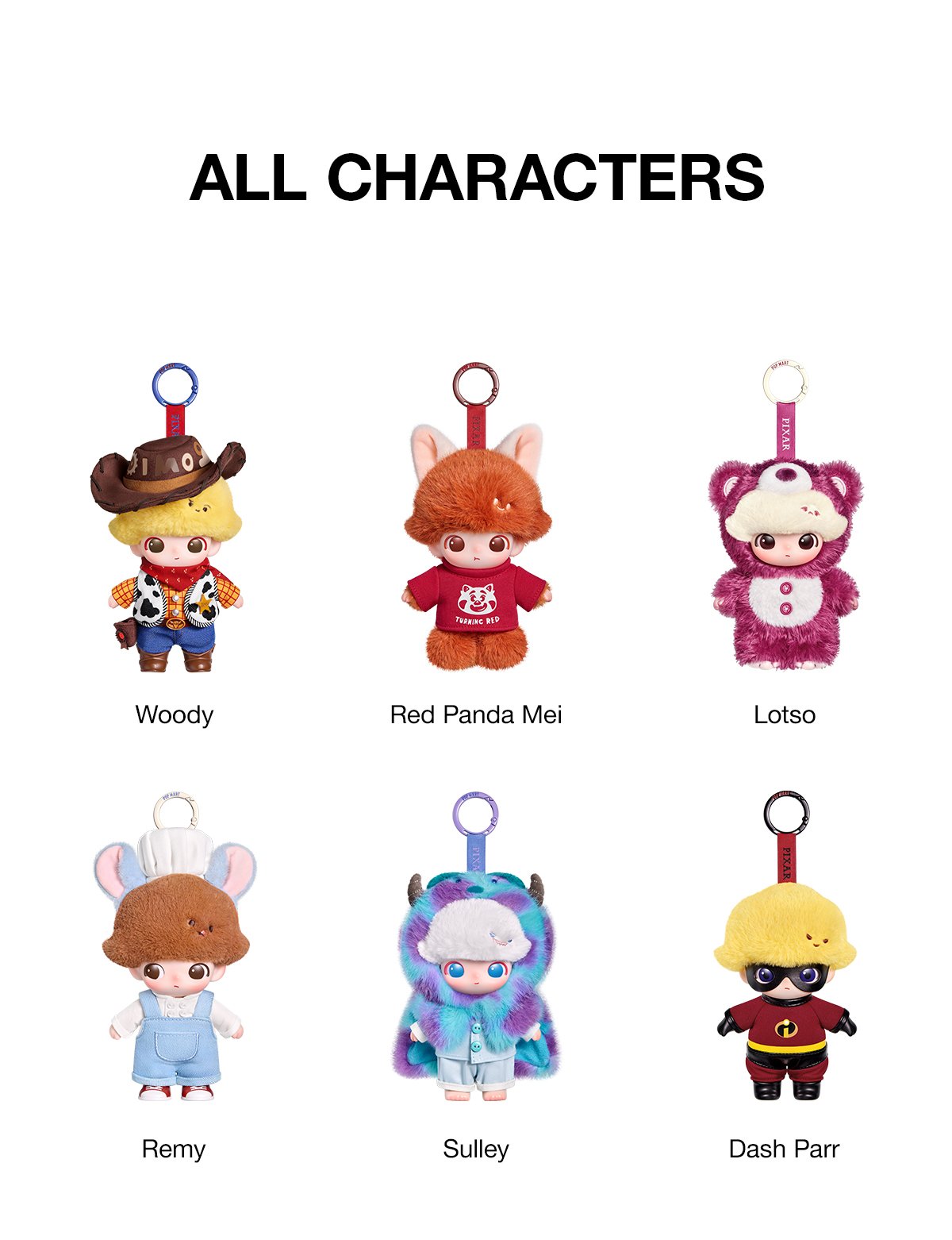DIMOO WORLD × PIXAR Series - Vinyl Plush Pendant Blind Box | POP