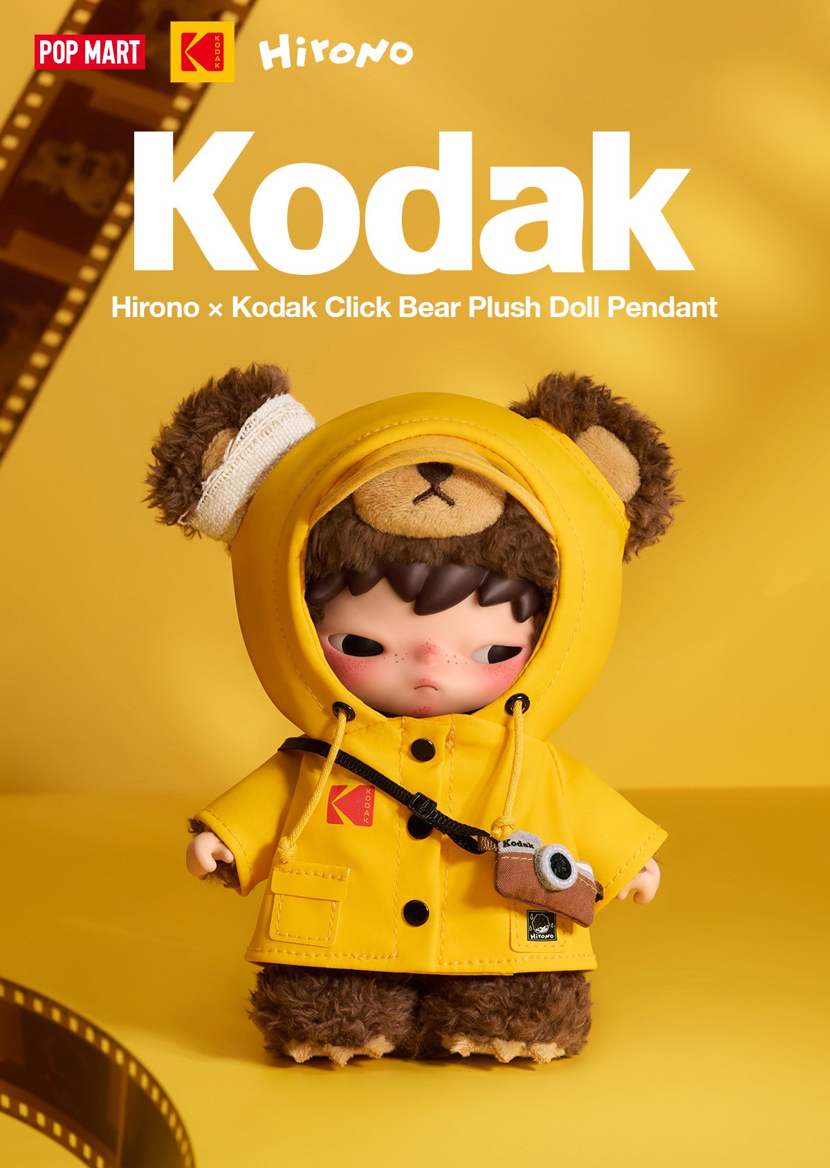 POPMART日本未販売コダック×HIRONO キー ホルダー新品 Hirono x Kodak Click Bear Plush Doll Pendant | POP MART Official