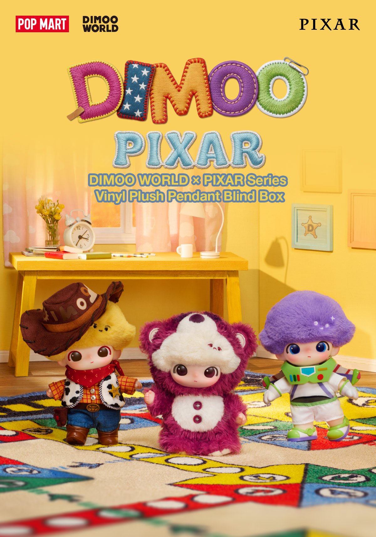 DIMOO WORLD × PIXAR Series - Vinyl Plush Pendant Blind Box - POP