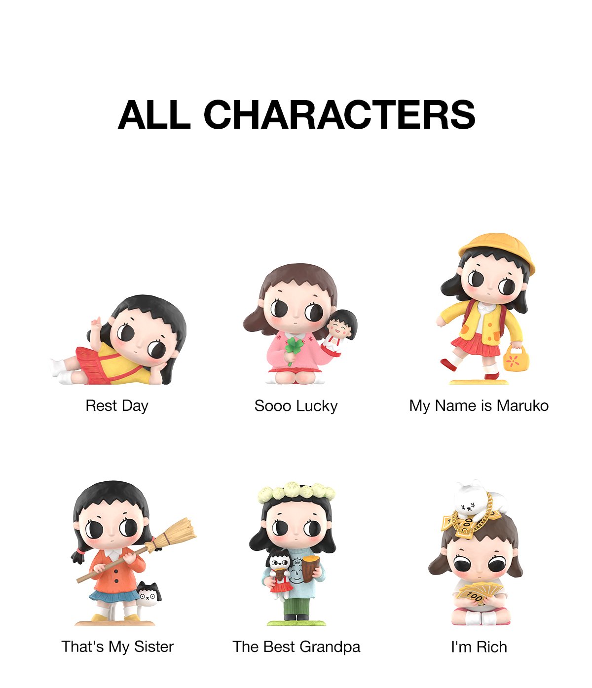 Nyota x Chibi Maruko-chan フィギュア 全種セット Nyota × Chibi Maruko Chan Series Figures | POP MART Official
