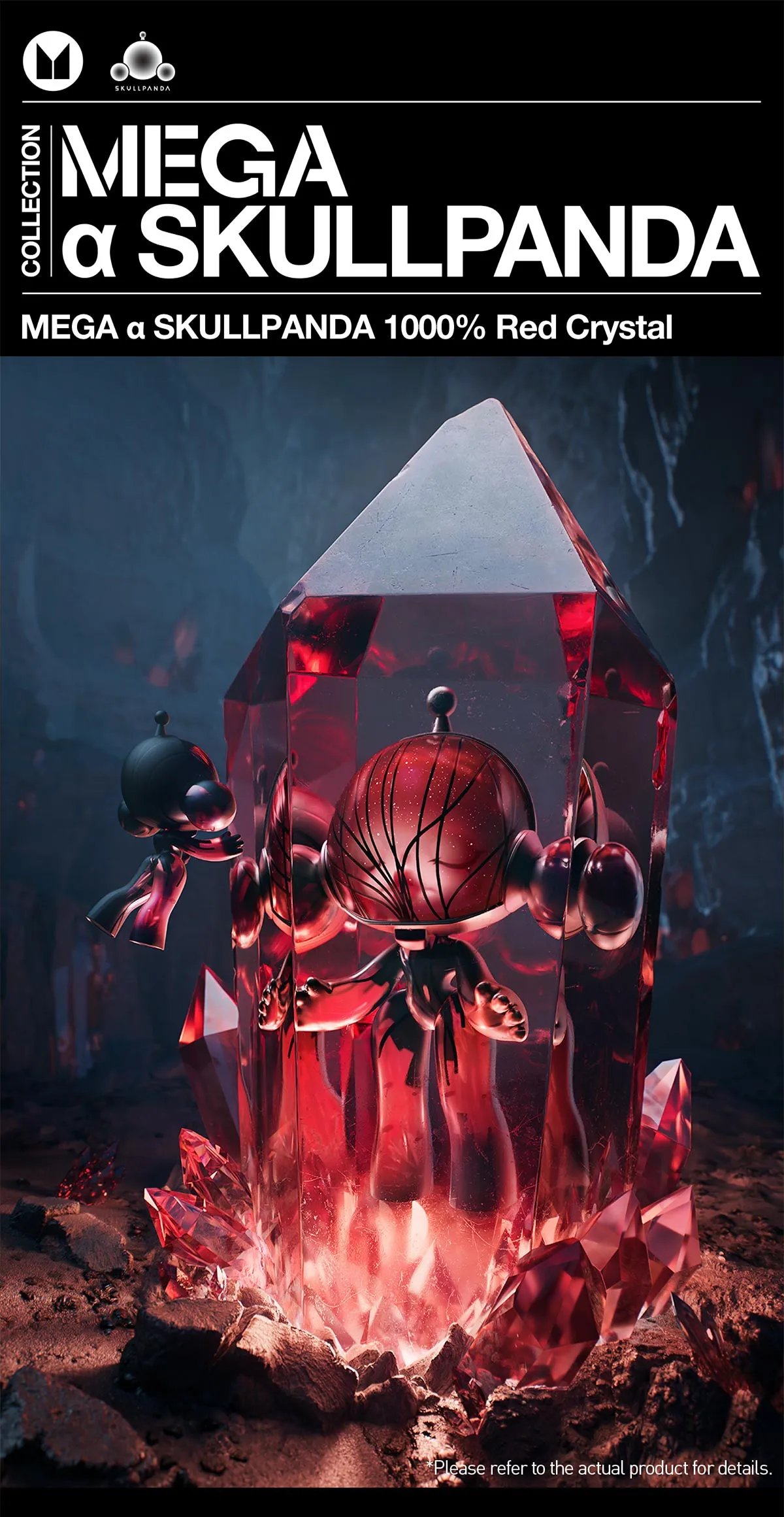 MEGA α SKULLPANDA 1000% Red Crystal | POP MART Official