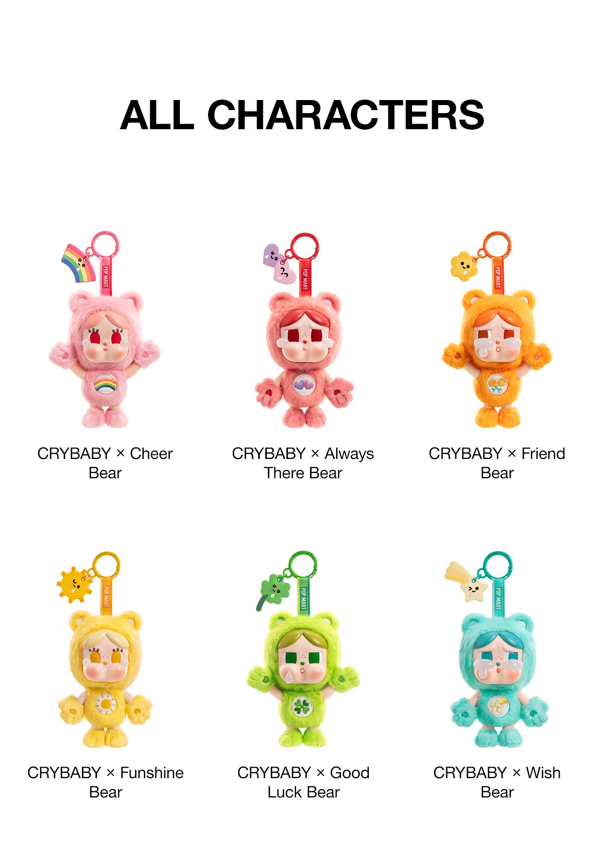 POP MART CRYBABY x Care Bears Series Vinyl Face Plush Blind Box