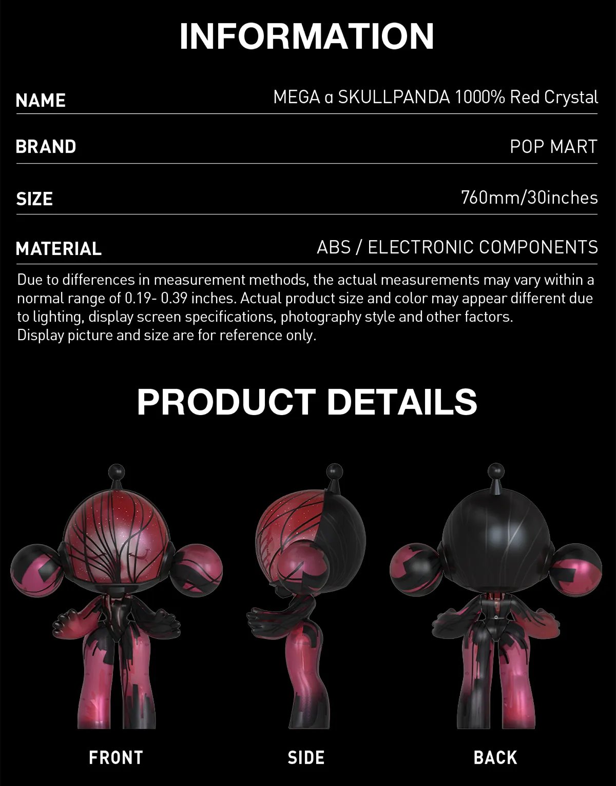 MEGA α SKULLPANDA 1000% Red Crystal MEGA α SKULLPANDA 1000% Red Crystal | POP MART Official