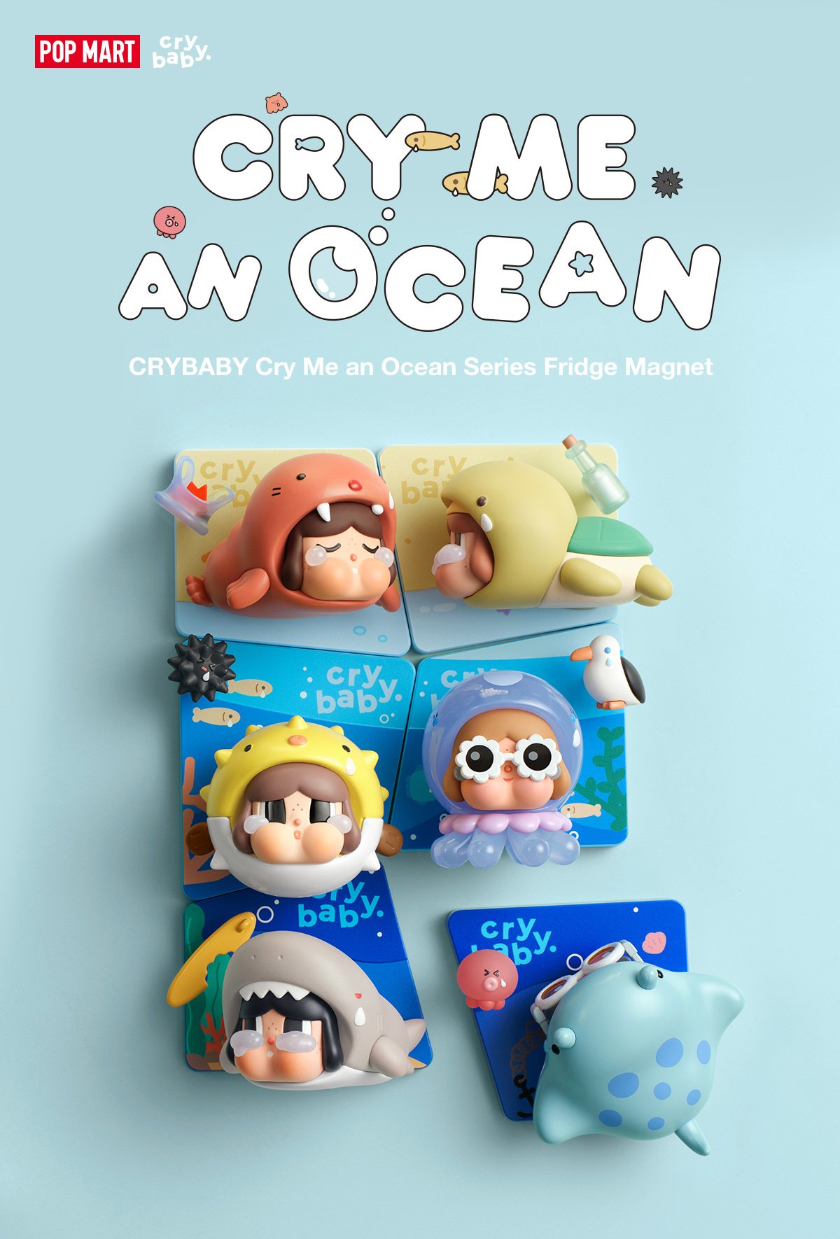2点　POPMART CRYBABY Cry Me an Ocean シリーズ CRYBABY Cry Me an Ocean Series Fridge Magnet - POP MART Official