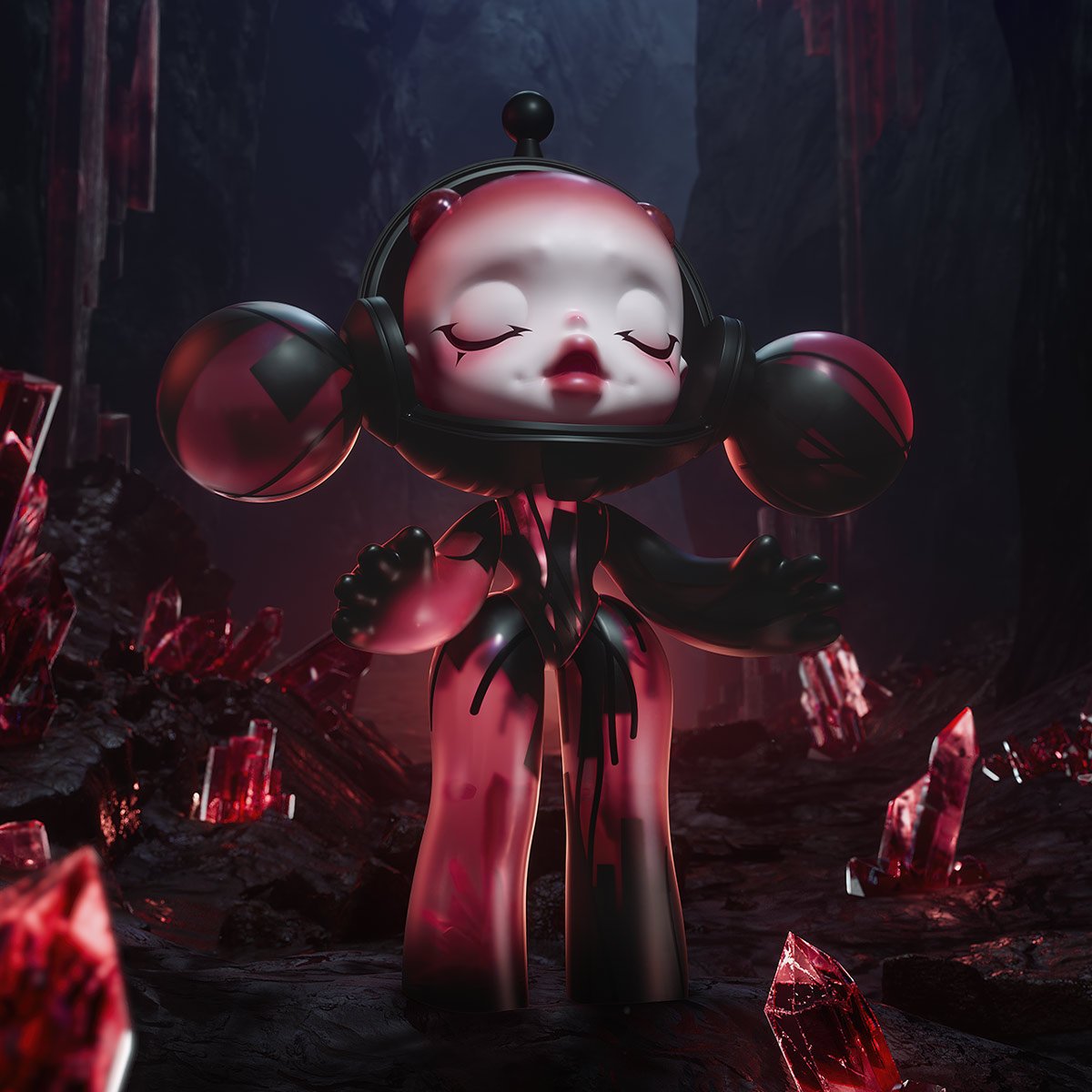 MEGA α SKULLPANDA 400% Red Crystal | POP MART Official