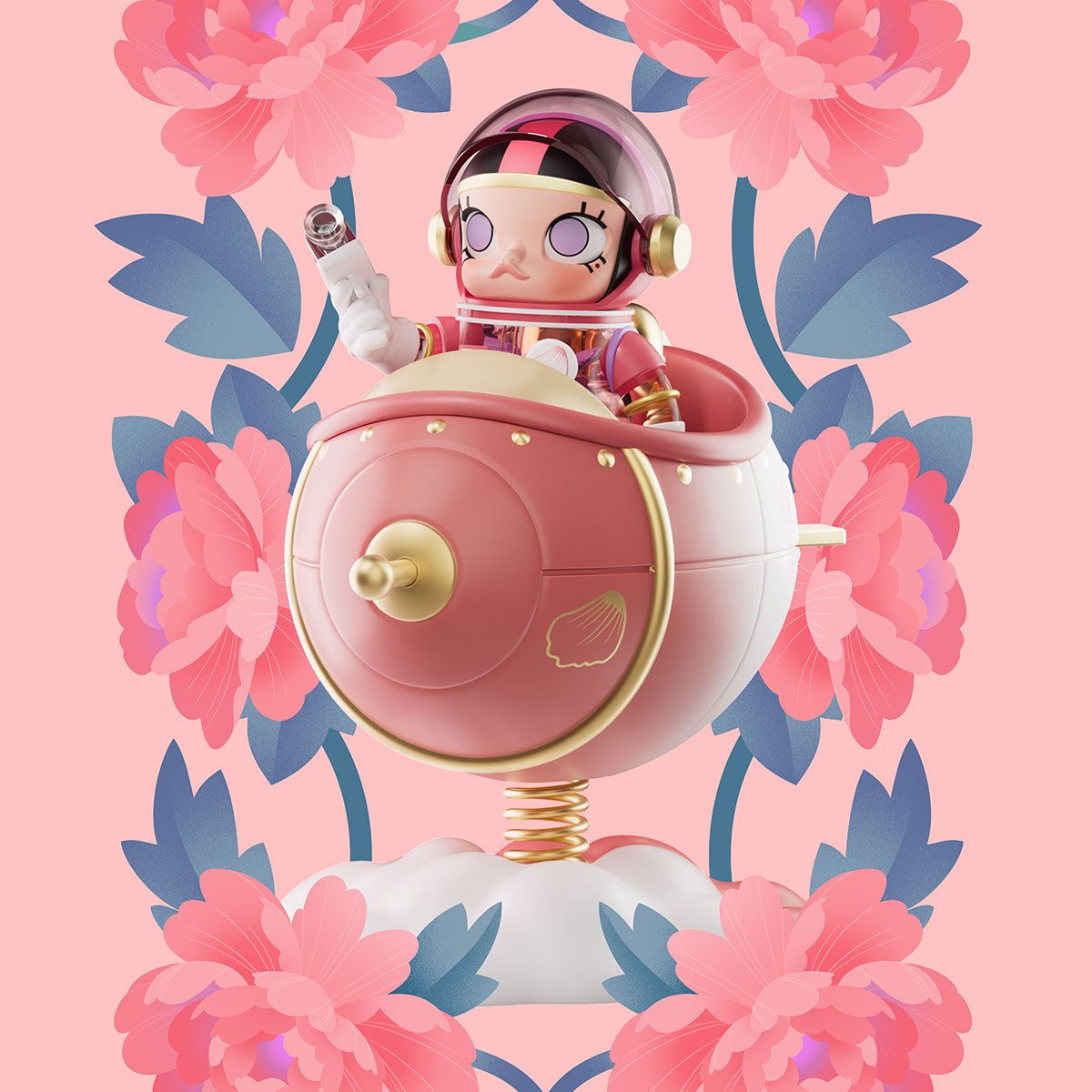 MEGA SPACE MOLLY 100% Blooming-Fleur de lys - POP MART Official