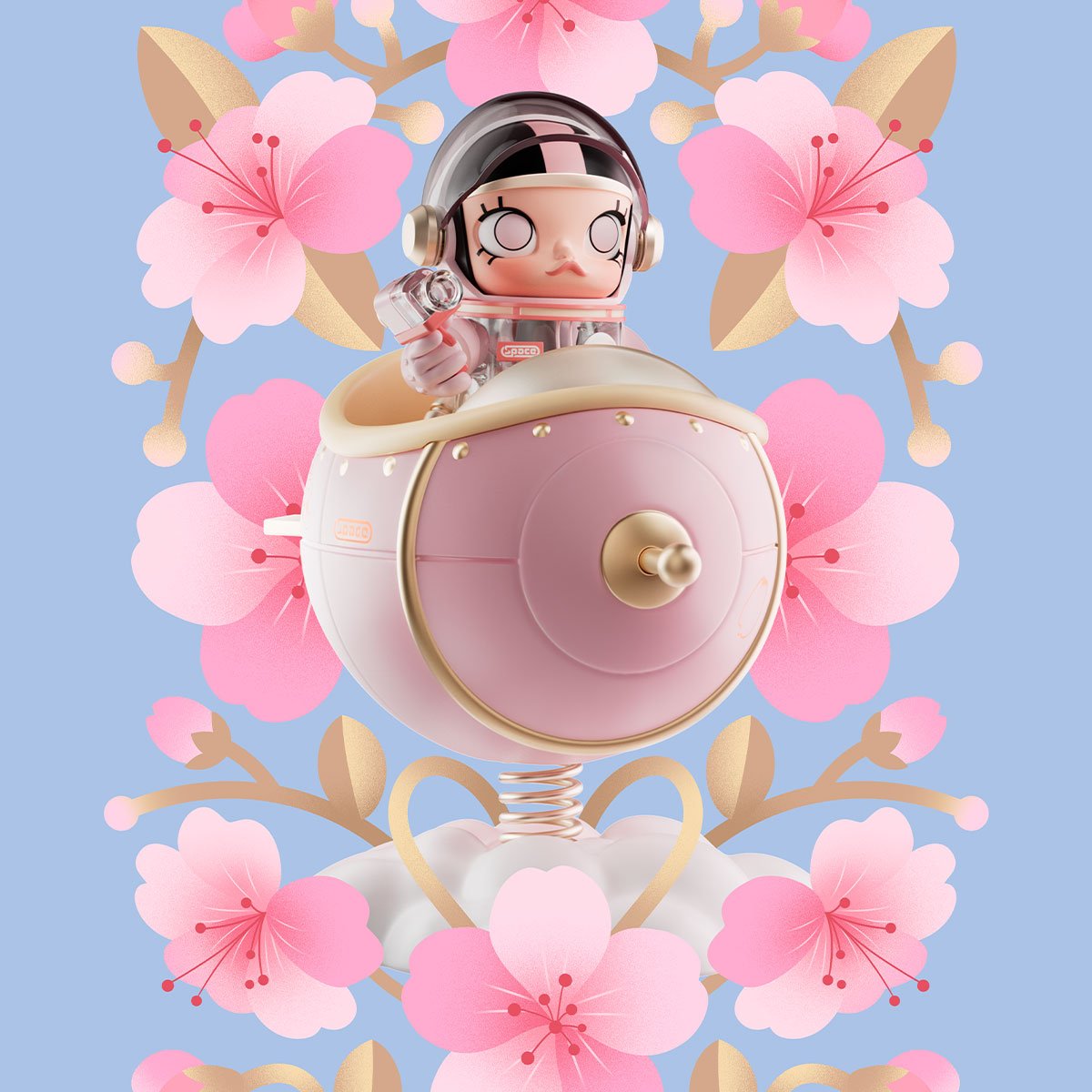 MEGA SPACE MOLLY 100% Blooming-Fleur de lys - POP MART Official