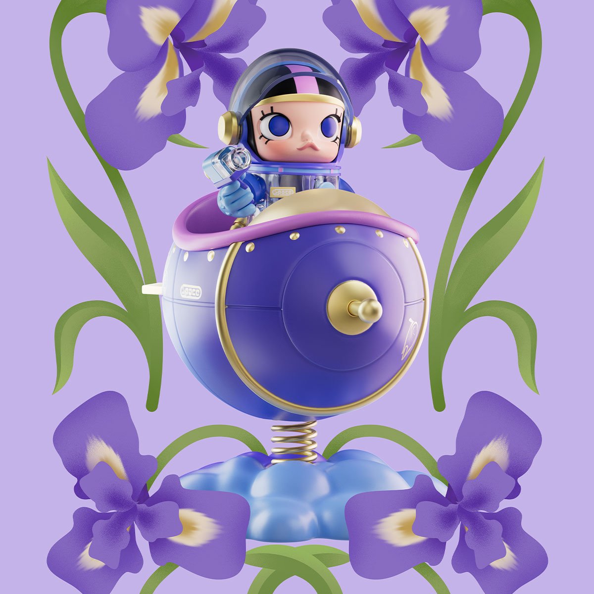 MEGA SPACE MOLLY 100% Blooming-Fleur de lys - POP MART Official