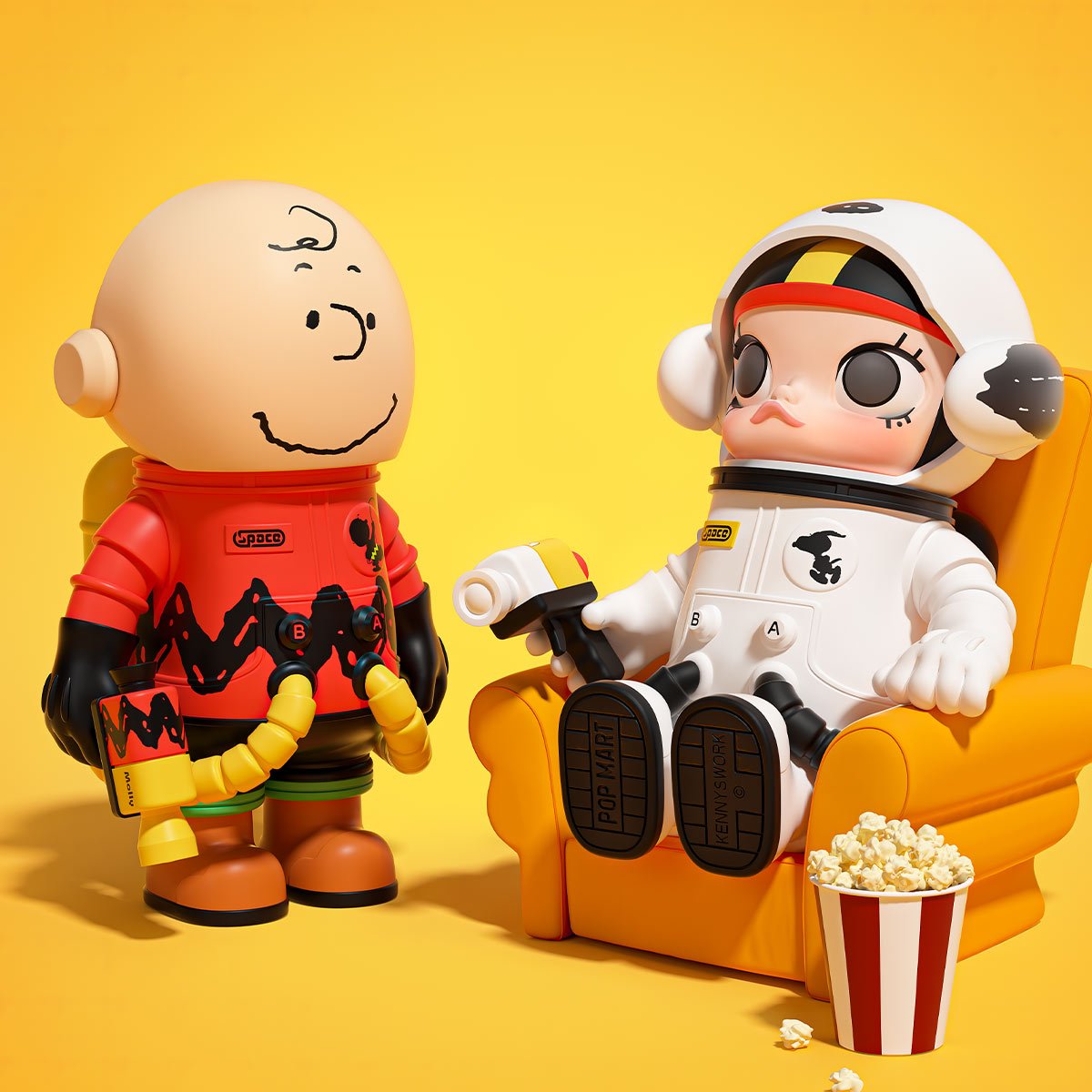 MEGA SPACE MOLLY 100% Charlie Brown & Snoopy - POP MART Official