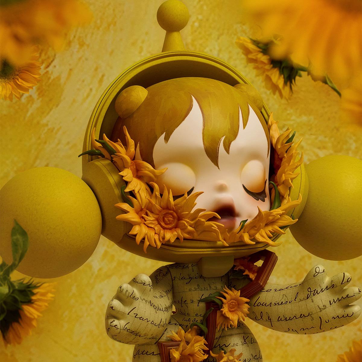 MEGA α SKULLPANDA 1000% Van Gogh Museum Sunflowers | POP MART Official