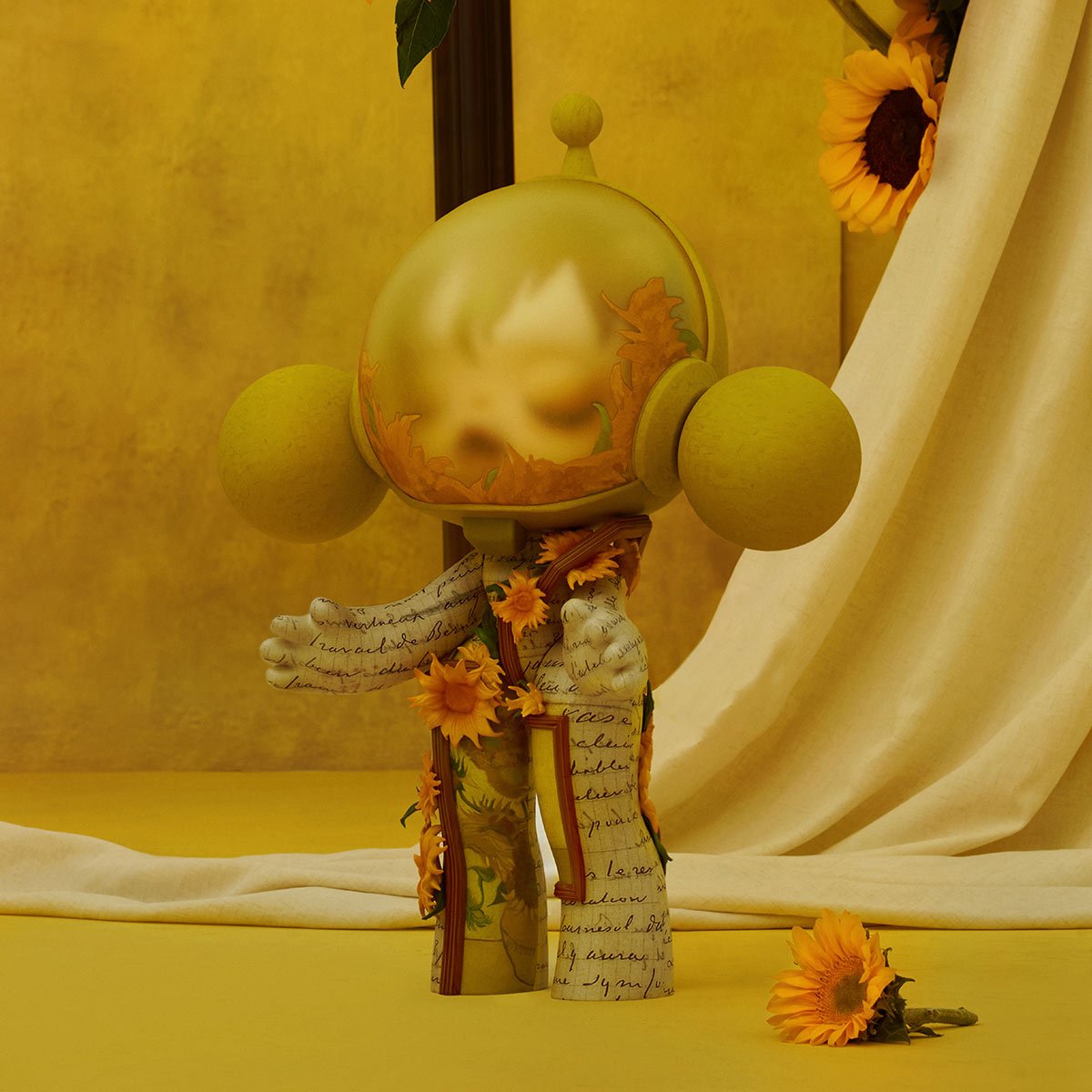 MEGA α SKULLPANDA 400% Van Gogh Museum Sunflowers - POP MART Official