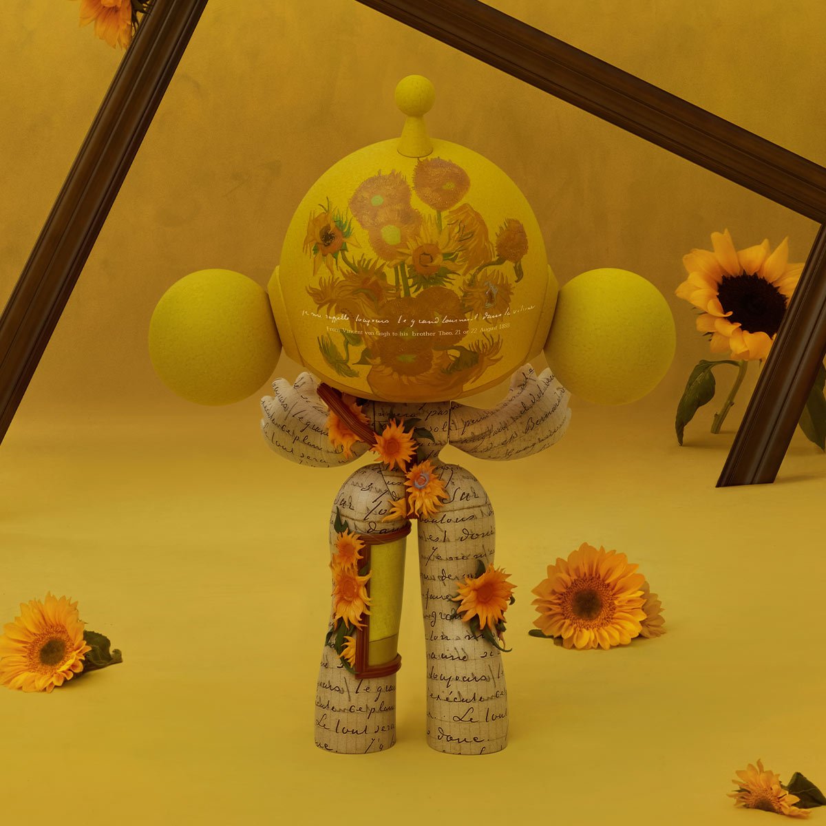 MEGA α SKULLPANDA 400% Van Gogh Museum Sunflowers - POP MART Official