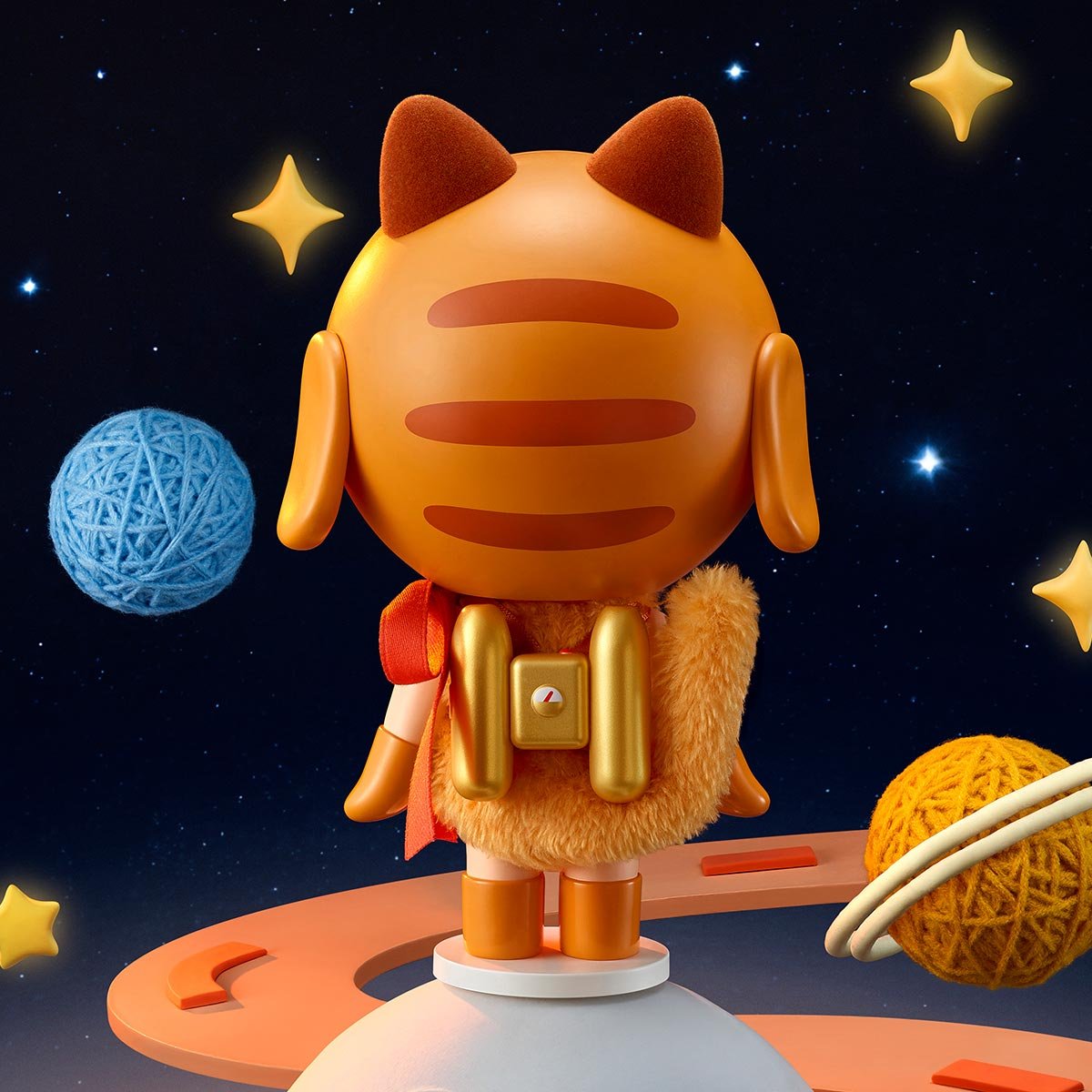 POPMART Crybaby space cat orange クライベイビー Crybaby Space Cat Figurine-Orange - POP MART Official