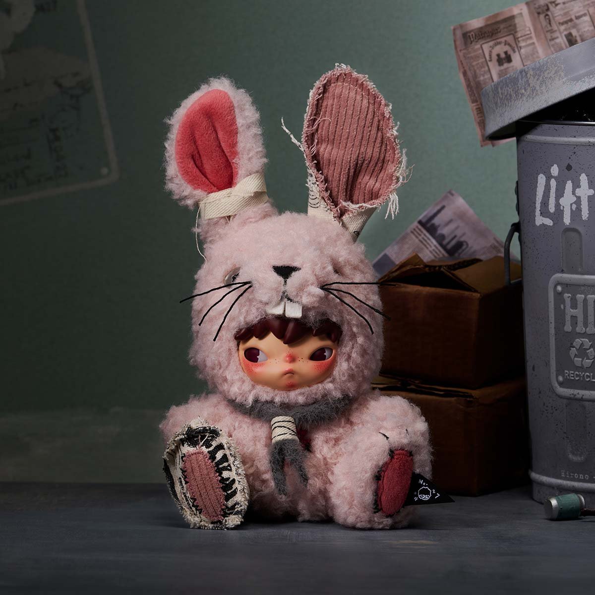 HIRONO うさぎLittle Hareピンク ダイヤカスタム 23cm 現品 Hirono Little Hare Plush Doll Pendant - POP MART Official