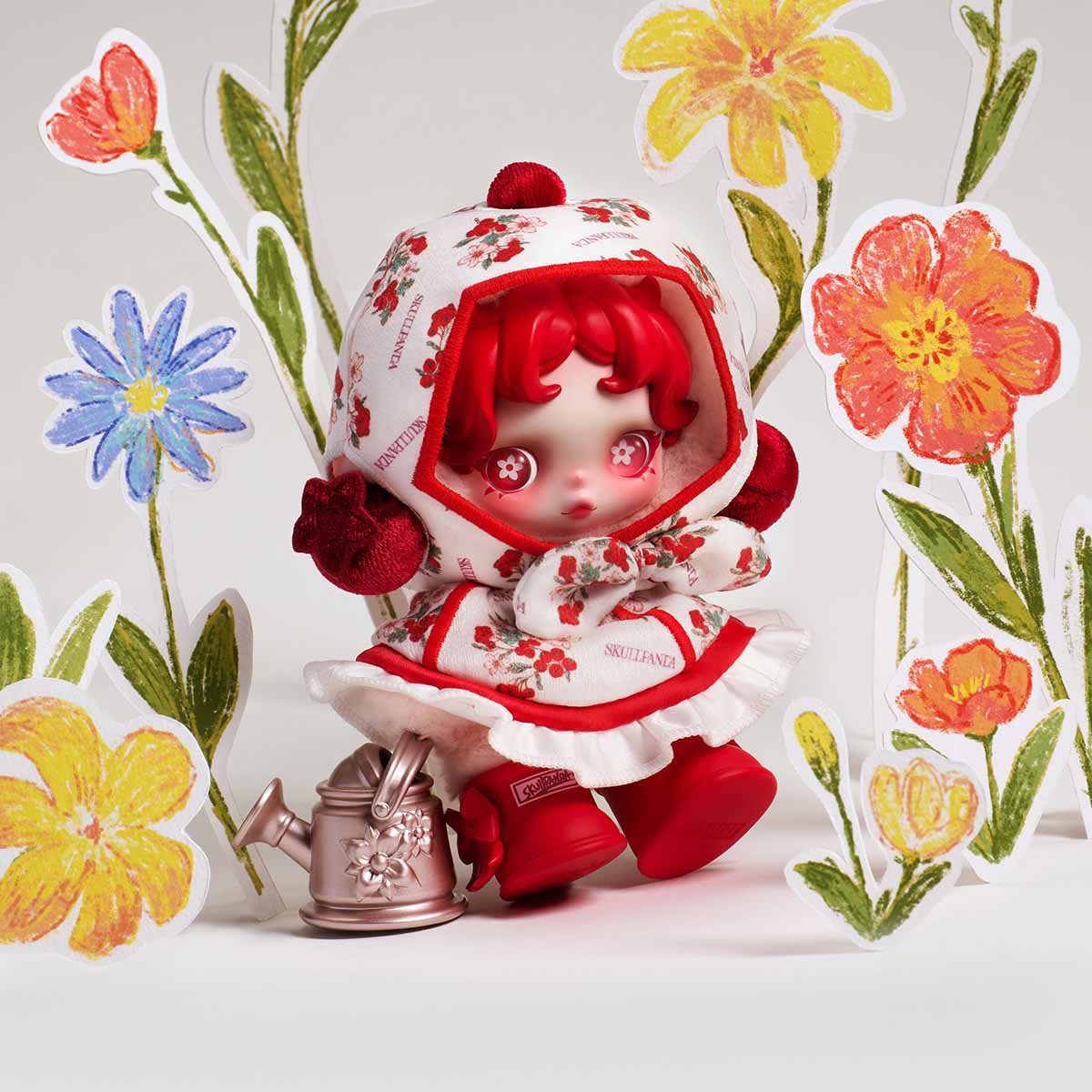 SKULLPANDA Amid Flowers Plush Doll Pendant | POP MART Official