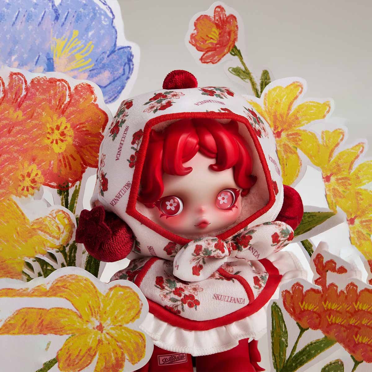 SKULLPANDA Amid Flowers Plush Doll Pendant | POP MART Official