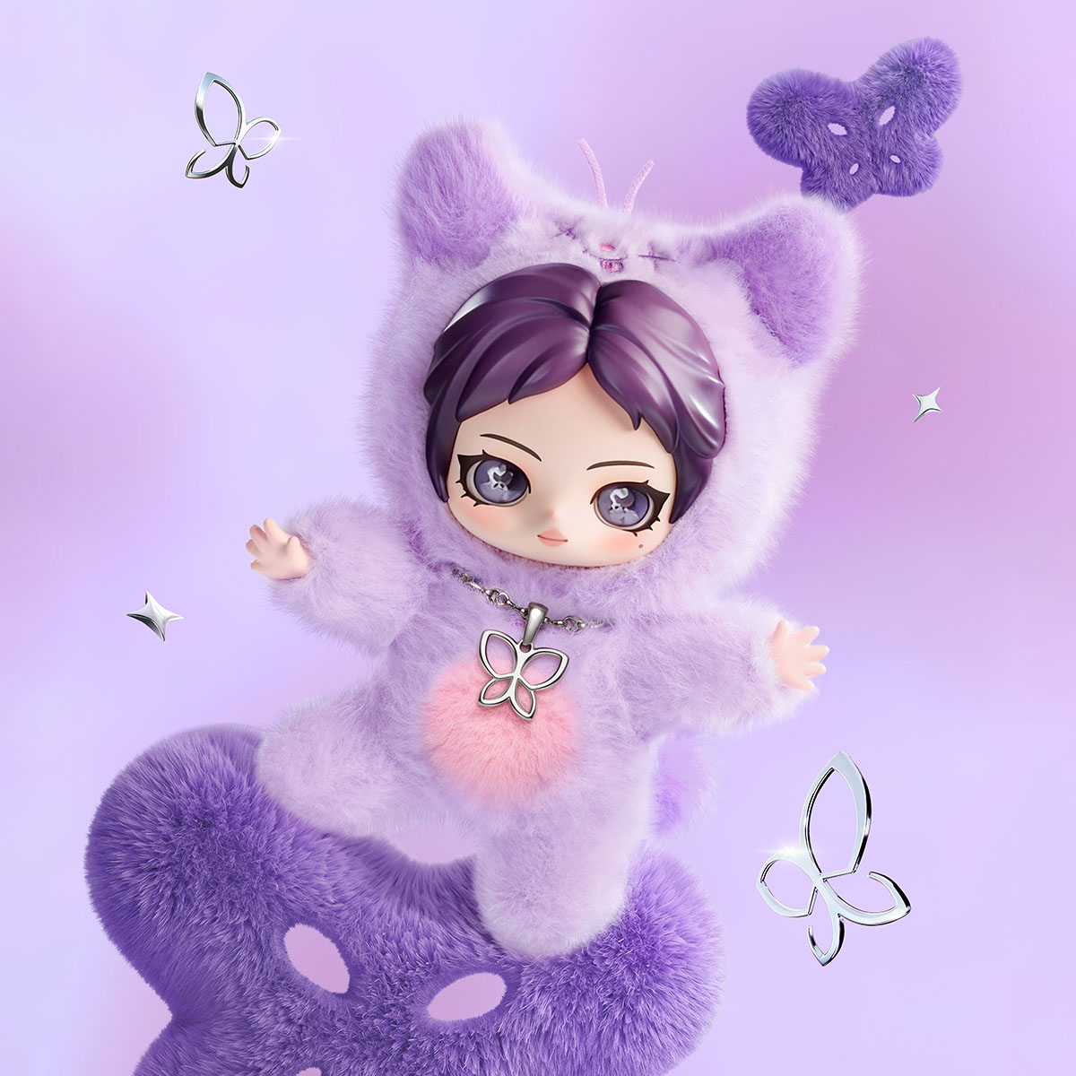 aespa Fluffy Club Series Vinyl Plush Doll Pendant - POP MART Official