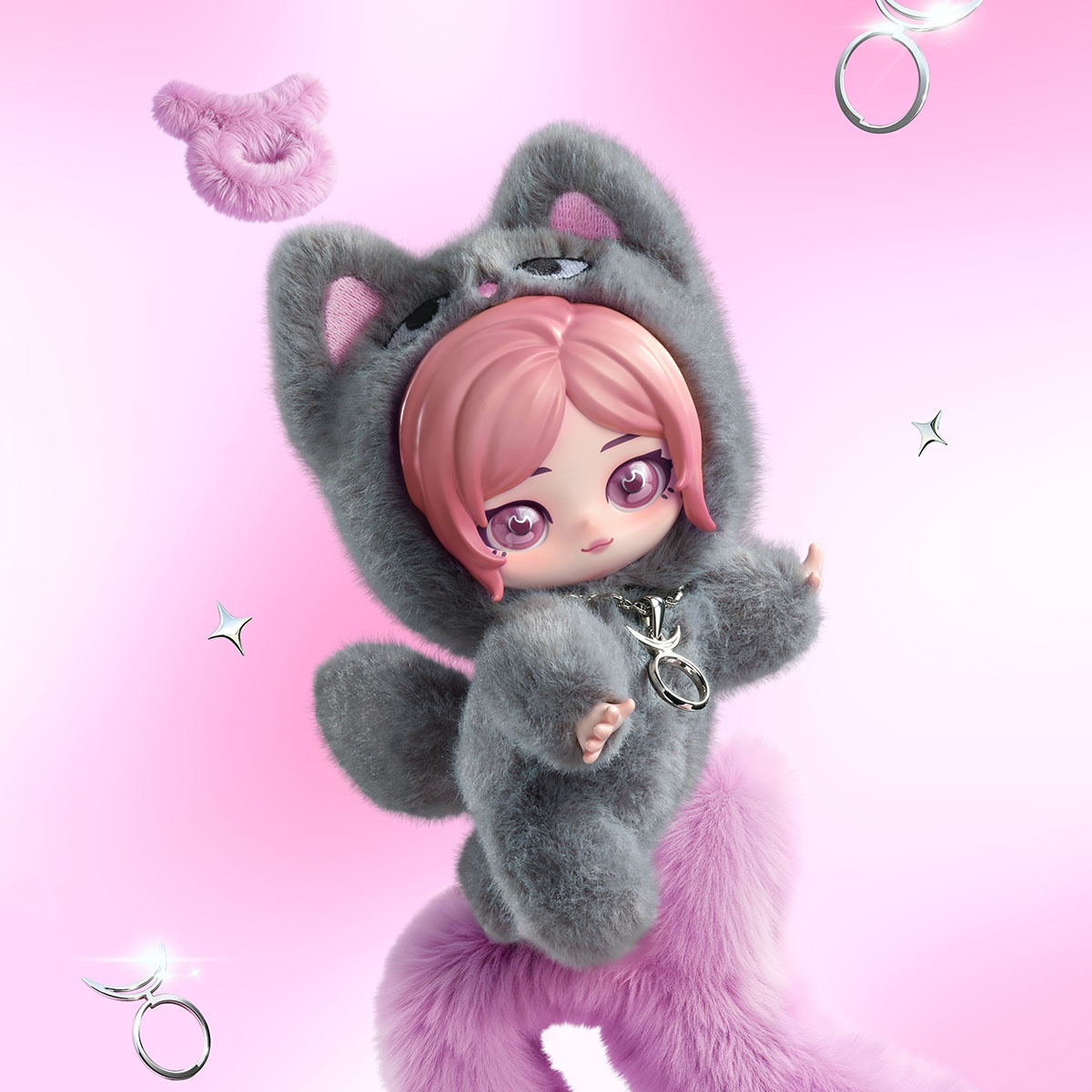 aespa Fluffy Club Series Vinyl Plush Doll Pendant - POP MART Official